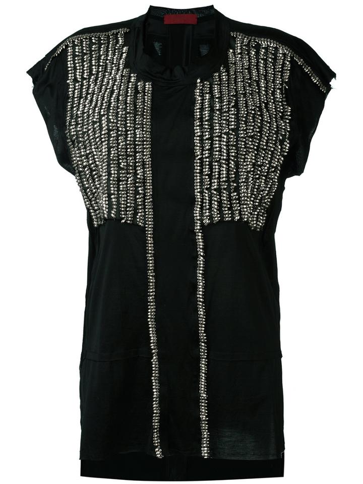 Di Liborio Embellished T-shirt, Women's, Size: 40, Black, Cotton/metal
