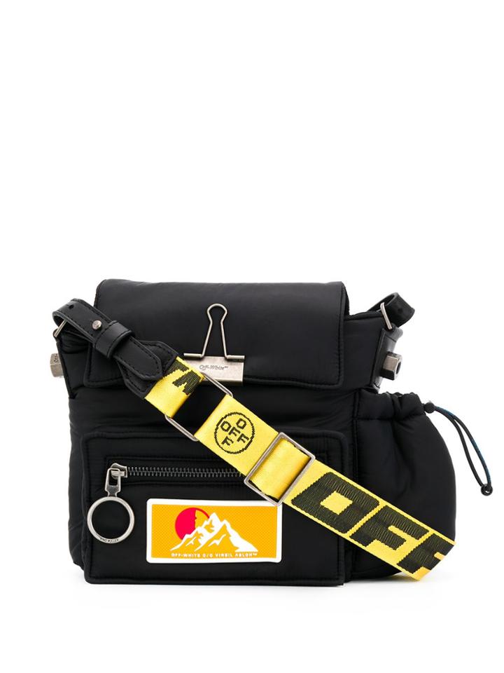 Off-white Puffy Binder Clip Shoulder Bag - Black