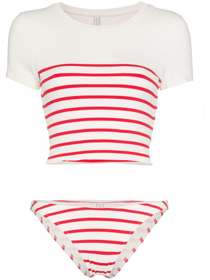 Solid And Striped The Meghan Stripe Bikini - White