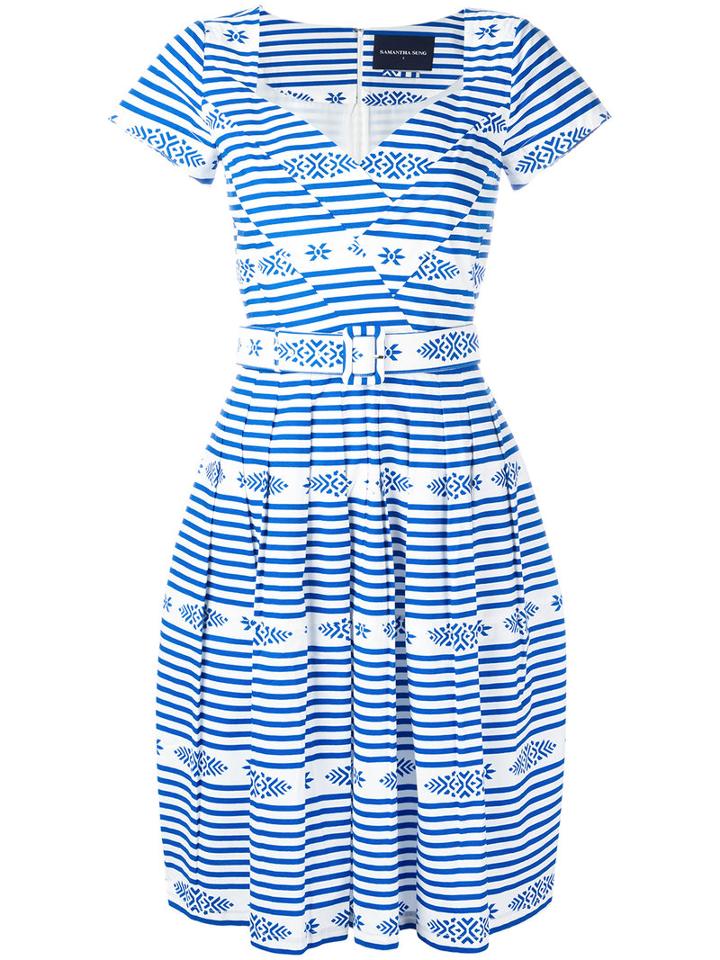 Samantha Sung 'yvette' Dress, Women's, Size: 10, Blue, Cotton/spandex/elastane