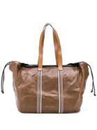 Brunello Cucinelli Large Stripe Appliqué Bag - Brown