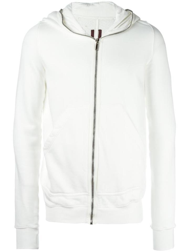 Rick Owens Drkshdw Classic Zipped Hoodie, Men's, Size: Small, White, Cotton
