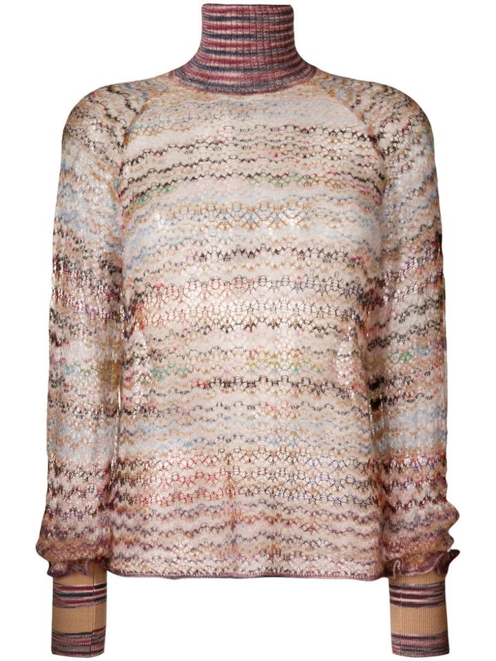Missoni Sheer Turtleneck Sweater - Nude & Neutrals