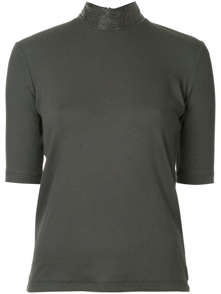Fabiana Filippi Funnel Neck T-shirt - Grey