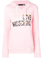 Love Moschino Cheerleader Logo Print Hoodie - Pink