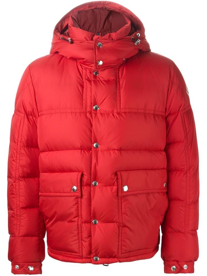 Moncler Hooded Padded Jacket, Men's, Size: 3, Red, Feather Down/polyamide