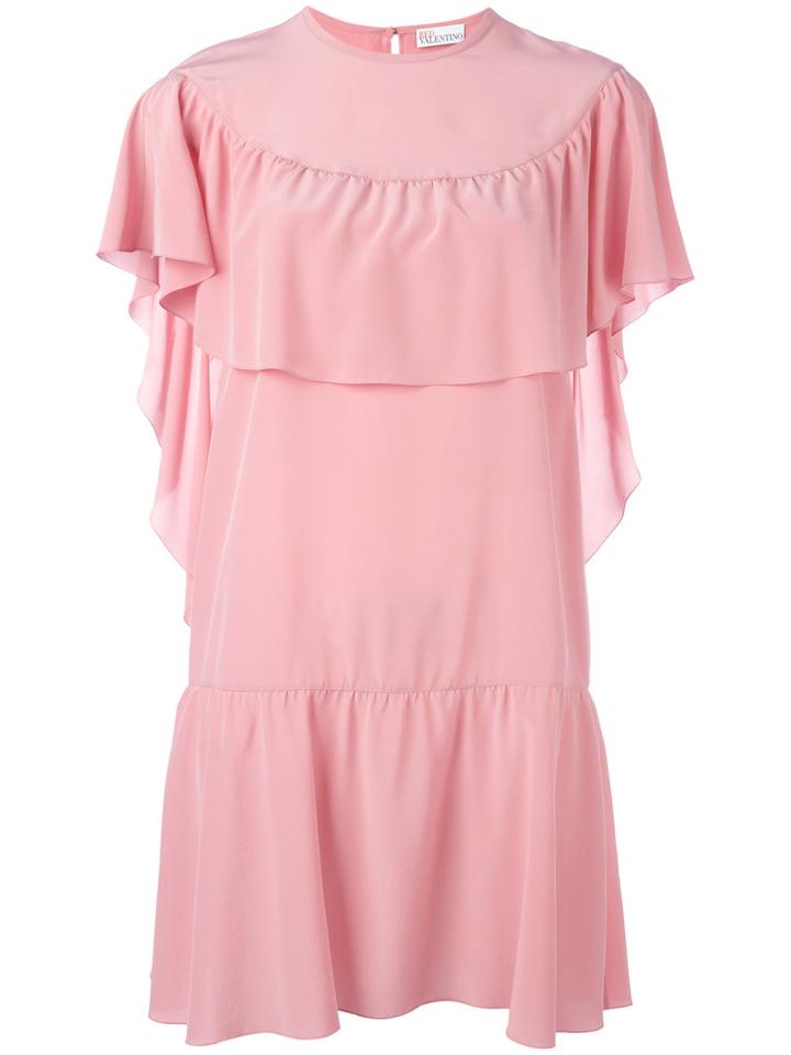 Red Valentino Ruffle Detail Dress, Women's, Size: 38, Pink/purple, Silk