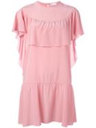 Red Valentino Ruffle Detail Dress, Women's, Size: 38, Pink/purple, Silk