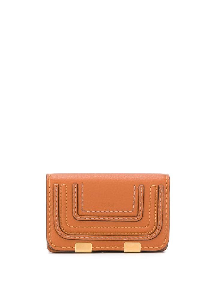 Chloé Card Stitch Detail Card Holder - Brown