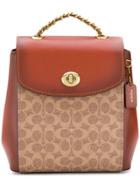 Coach Coach - Woman - Coated Canvas Sig Parker Bpack - Brown