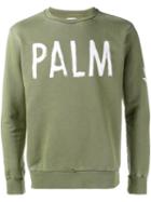Palm Angels Palm Print Sweatshirt, Men's, Size: Xl, Green, Cotton