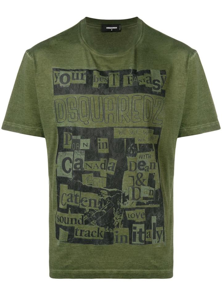 Dsquared2 Collage Print T-shirt - Green