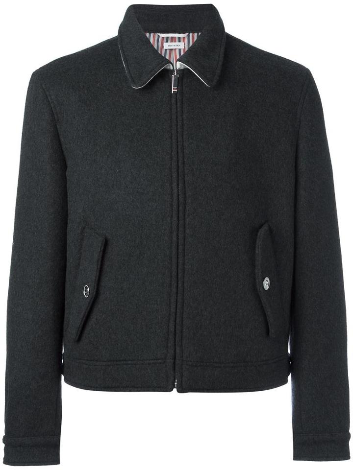 Thom Browne Zipped Jacket, Men's, Size: 1, Grey, Cashmere/cupro