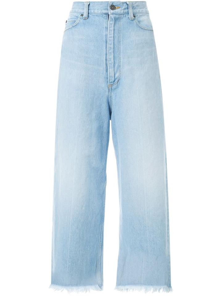 G.v.g.v. Frayed Cropped Jeans, Women's, Size: 36, Blue, Cotton