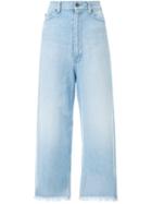 G.v.g.v. Frayed Cropped Jeans, Women's, Size: 36, Blue, Cotton
