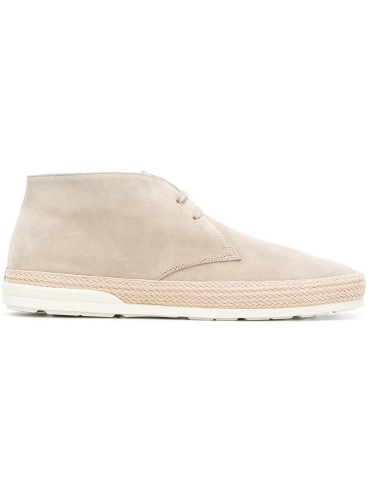 Hogan Lace Up Woven Boots - Nude & Neutrals