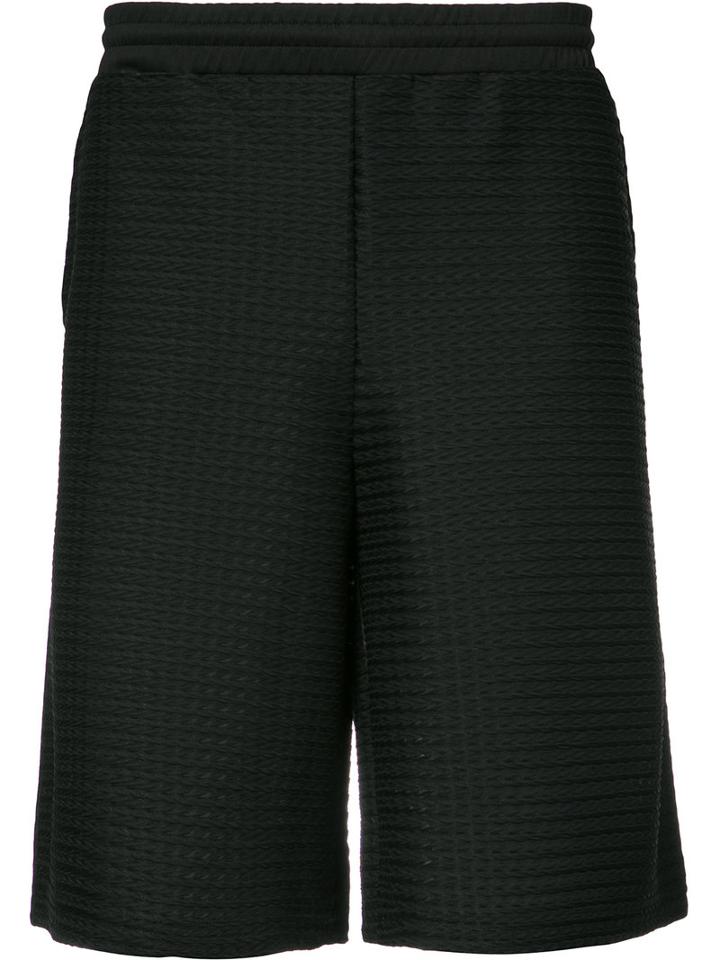 Cottweiler - Waffle Textured Shorts - Men - Polyester - L, Black, Polyester