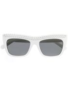Stella Mccartney Eyewear Chain Embellished Square Sunglasses - White