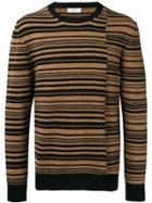 Mauro Grifoni Striped Crew Neck Sweater - Brown