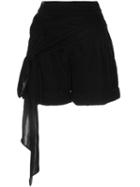 Hellessy Bow Detail Velour Shorts - Black