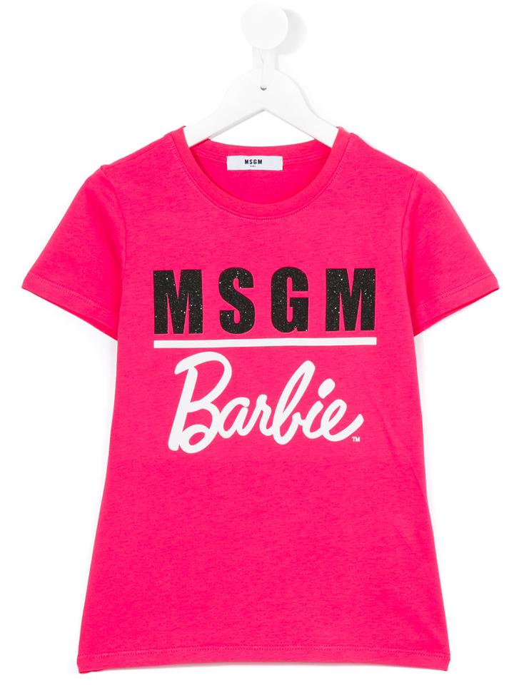 Msgm Kids - Barbie T-shirt - Kids - Cotton - 8 Yrs, Pink/purple
