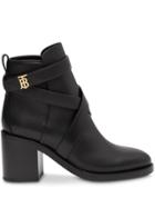Burberry Monogram Motif Ankle Boots - Black