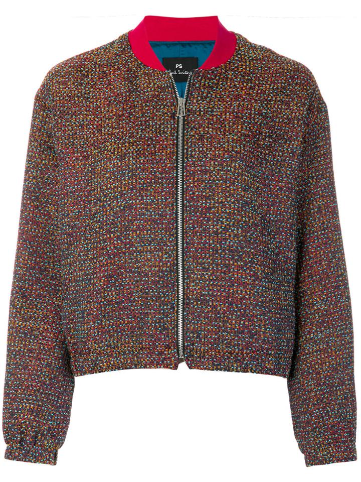 Ps By Paul Smith Knit Bomber Jacket - Blue