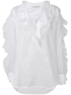 Ermanno Scervino Frilled Longsleeved Blouse - White