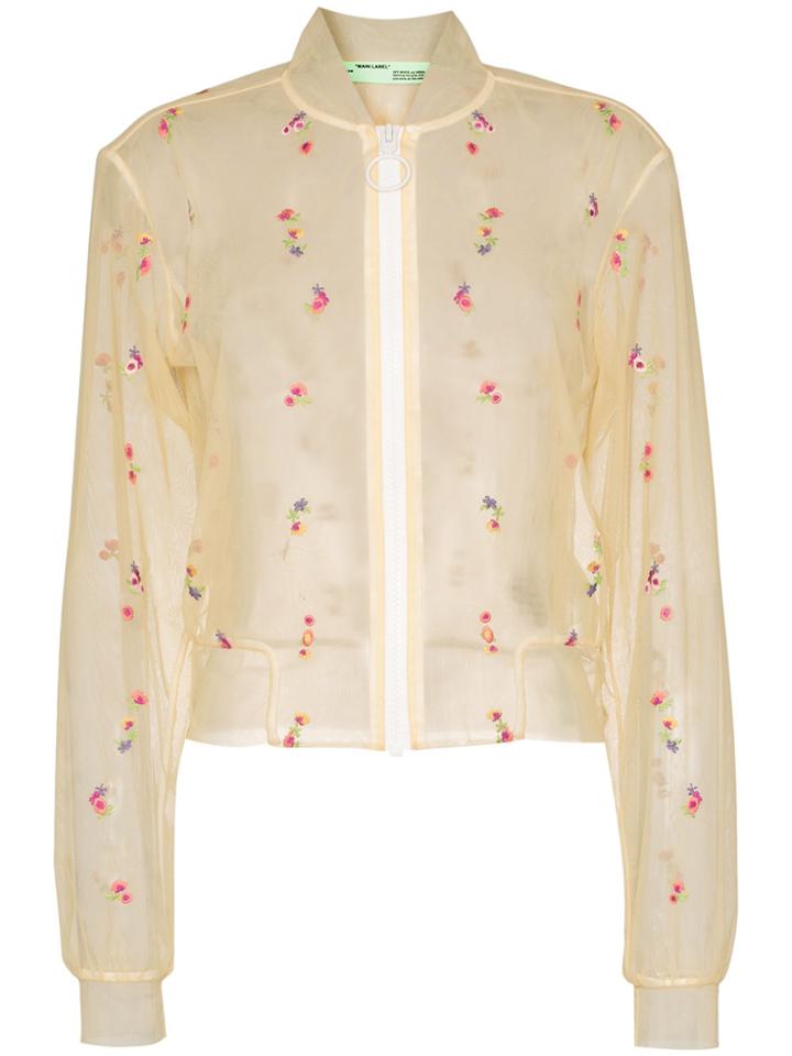 Off-white X Browns Capsule Floral Bomber Jacket - Nude & Neutrals