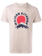 Maison Kitsuné Logo Print T-shirt, Men's, Size: Small, Nude/neutrals, Cotton