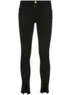 Frame Denim Front Slit Cropped Jeans - Black