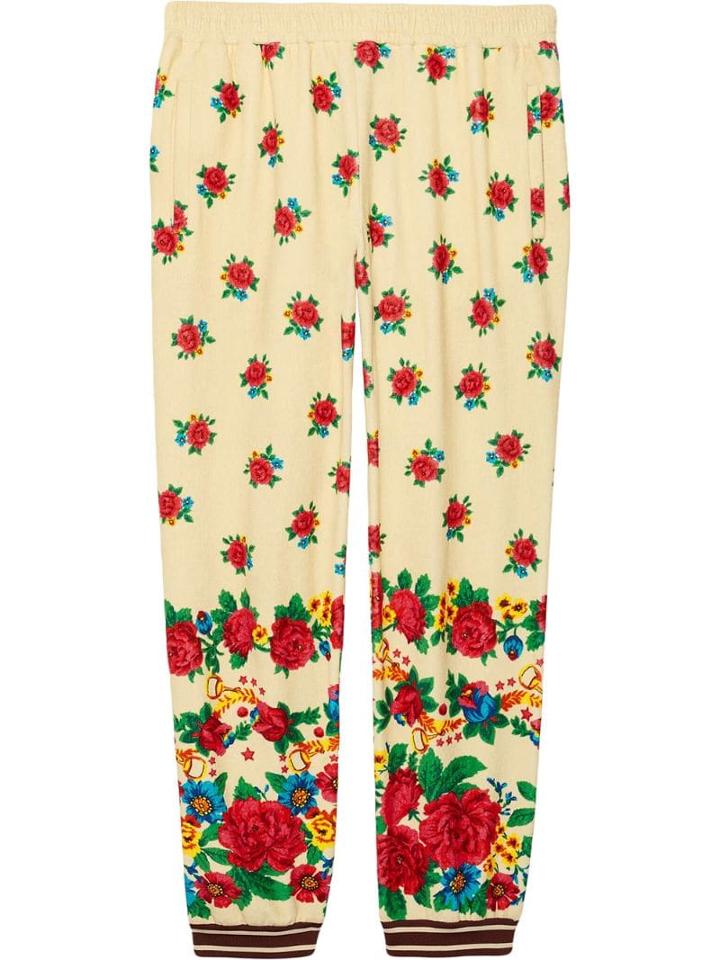 Gucci Loose Printed Chenille Jogging Pant - White