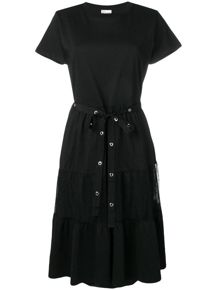 Red Valentino Belted Midi T-shirt Dress - Black