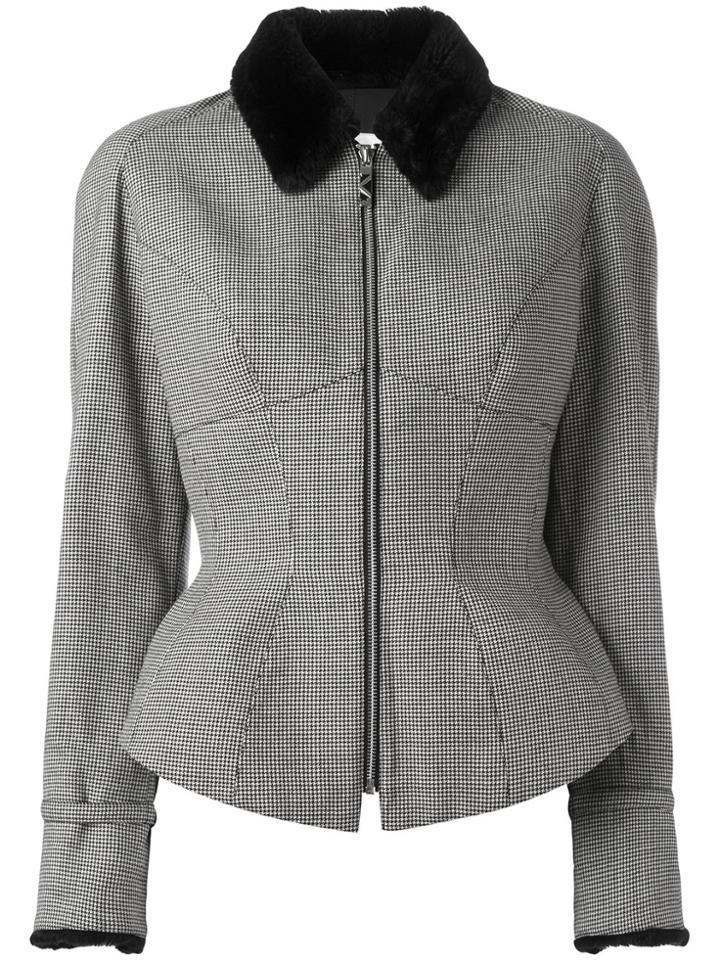 Thierry Mugler Vintage Houndstooth Jacket - Black