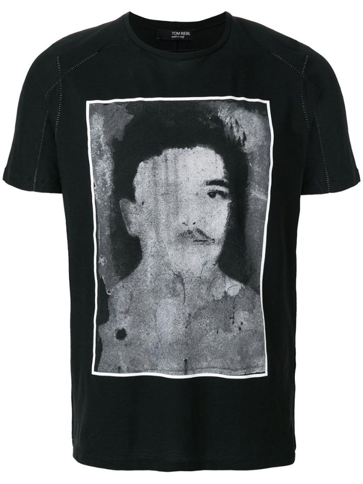 Tom Rebl Portrait Print T-shirt - Black