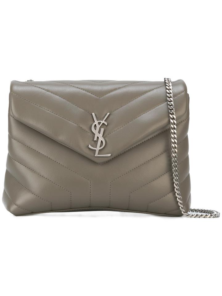 Saint Laurent - Monogram Shoulder Bag - Women - Calf Leather - One Size, Grey, Calf Leather