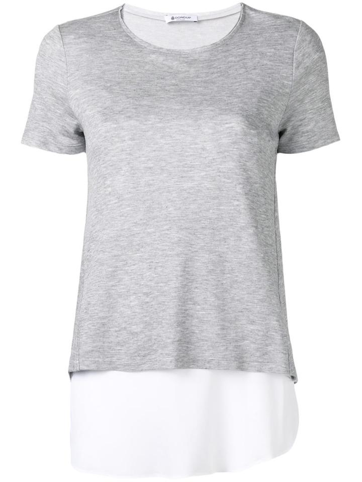 Dondup Layered T-shirt, Women's, Size: Large, Grey, Polyamide/viscose