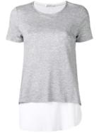 Dondup Layered T-shirt, Women's, Size: Large, Grey, Polyamide/viscose