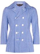 Comme Des Garçons Vintage Checkered Double Breasted Jacket - Blue