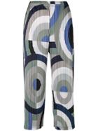 Pleats Please By Issey Miyake Geometric Print Pleated Trousers - White
