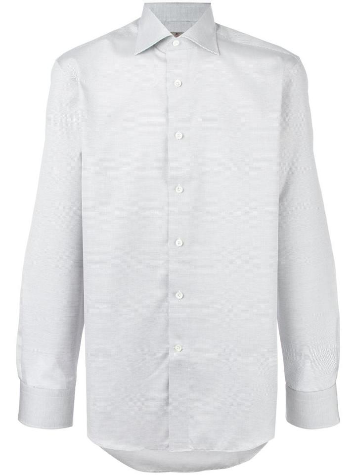 Canali Plain Shirt, Men's, Size: 41, White, Cotton