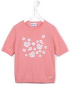 Simonetta Floral Sequin Knit Top, Girl's, Size: 10 Yrs, Pink/purple