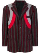 Comme Des Garçons Pre-owned Striped Appliqué Blazer - Red