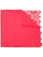 Valentino Lace Trim Scarf - Red