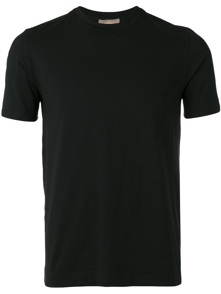 Cruciani Round Neck T-shirt, Men's, Size: 48, Black, Cotton/spandex/elastane