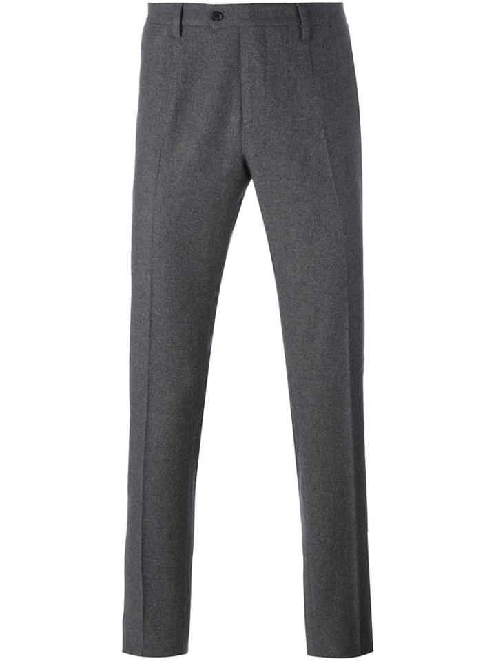 Ermanno Scervino Tailored Trousers, Men's, Size: 46, Grey, Cotton/polyester/spandex/elastane/wool