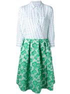 Sara Roka Contrast Wrap Dress, Women's, Size: 42, White, Cotton/acrylic/polyester