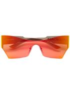 Balenciaga Eyewear Orange Reflective Sport Visor Sunglasses -