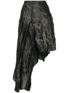 Romeo Gigli Vintage Roses Jacquard Asymmetric Skirt - Grey