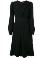 Alexander Mcqueen Long Sleeve Flared Dress - Black